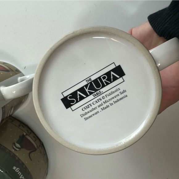 Sakura Cozy Cats Fiddestix Vintage Four Christmas Cats Mugs Dishwasher Safe - Picture 8 of 13